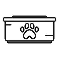 Hundefutter Plastikschüssel Symbol Umriss Vektor. Haustierfutter vektor