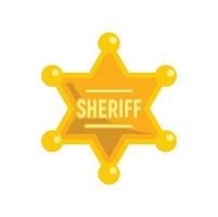 Sheriff-Goldstern-Symbol flacher isolierter Vektor