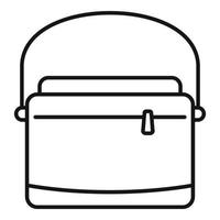 Schulter-Laptop-Tasche Symbol Umrissvektor. Geschäftskoffer vektor