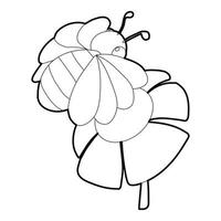 Biene auf Blumensymbol, isometrischer 3D-Stil vektor