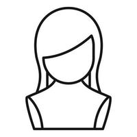 Gesicht Perücke Symbol Umrissvektor. Haarschnitt-Stil vektor