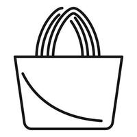 Griff Eco Bag Symbol Umrissvektor. Stoff Tuch vektor