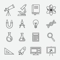 Icon-Set für wissenschaftliche Laborgeräte. flaches Design der Vektorillustration, flacher Ikonensatz der Bildung, Wissenschaftsikonensatz vektor