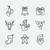 Weihnachtssymbole gesetzt. Weihnachts-Design-Element-Paket. weihnachts- und feiertagskartengestaltungselement. Vektor-Illustration vektor