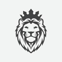 lejon lyx logotyp ikon mall, elegant lejon logo design illustration, lejonhuvud med krona logotyp, lejon elegant symbol vektor