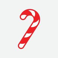 Zuckerstange-Symbol. Weihnachtszuckerstange mit roten und weißen Streifen. Pfefferminz-Zuckerstange-Designelement. Vektor-Illustration vektor