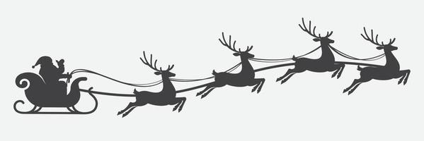 illustration av santa klausul ridning hans släde drog förbi renar. vektor jul element