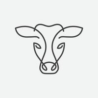Kuhkopf-Logo-Designvektor, Kuhemblem, lange gehörnte Kopfillustration, Landwirtschaftslogo vektor