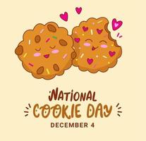 nationell kaka dag 4:e december. rolig choklad ljuv kaka. vektor illustration i tecknad serie stil