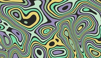 abstrakter horizontaler Hintergrund mit bunten Wellen. psychedelischer Stil, trendige Vektorillustration im Retro-Stil der 60er, 70er Jahre. vektor