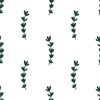 minimales nahtloses Blumenmuster mit grünen Zweigen. vektor