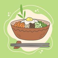 Bibimbap koreanischer traditioneller Lebensmittelvektor vektor