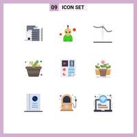 9 kreativ ikoner modern tecken och symboler av sida data nål objekt handla redigerbar vektor design element