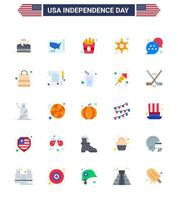 25 kreativ USA ikoner modern oberoende tecken och 4:e juli symboler av stjärna flagga snabb polis tecken polis redigerbar USA dag vektor design element