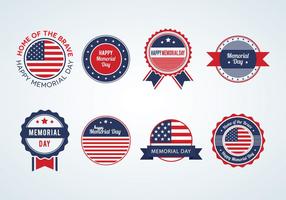 Memorial Day Badges Vector