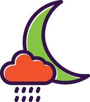 Wolke Mond Regen Vektor Icon Design