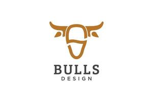 buchstabe s logo, stierlogo, kopfbullenlogo, monogrammlogo-designschablonenelement vektor