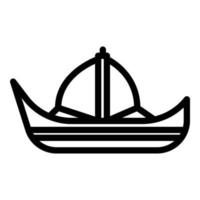 antikes griechisches Schiffssymbol Umrissvektor. griechische geschichte vektor