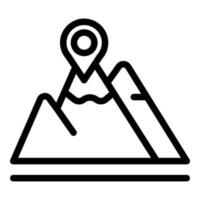 Berg-Glamping-Symbol-Umrissvektor. Möbel Reise vektor