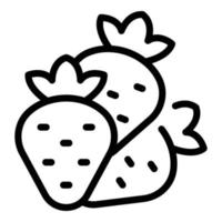 Erdbeer-Obst-Symbol Umrissvektor. Paläo-Diät vektor