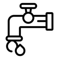 Wasserhahn-Symbol Umrissvektor. Herbergsanlage vektor