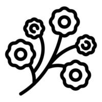 Sakura-Zweig-Symbol-Umrissvektor. Tempelstadt vektor