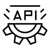 api-Software-Icon-Umrissvektor. Bauprozess vektor