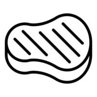 Gegrilltes Steak Symbol Umrissvektor. frische Wurst vektor