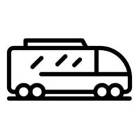 LKW Bus Lieferung Symbol Umriss Vektor. Lieferwagen-Service vektor