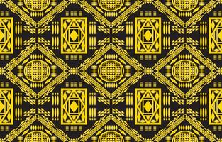 asiatischer chinesischer stil stammesgewebe textil geometrisches muster goldenes farbkonzept. Design für Teppich, Vorhang, Stickerei, Kleidung, Verpackung, Batik, Tapete, nahtlose Vektorillustration im Hintergrund vektor