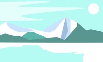 vinter- illustration design, enkel landskap illustration med elegans begrepp vektor