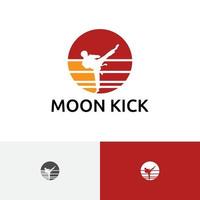 Moon Kick Taekwondo Kampfkunst Sport Logo vektor