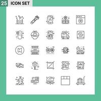 redigerbar vektor linje packa av 25 enkel rader av mac app Karta överföra ekonomi redigerbar vektor design element