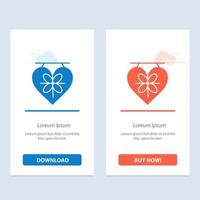 styrelse kärlek hjärta bröllop blå och röd ladda ner och köpa nu webb widget kort mall vektor