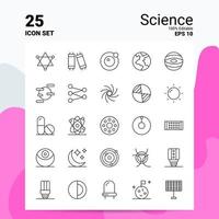 25 Science Icon Set 100 bearbeitbare Eps 10 Dateien Business-Logo-Konzept-Ideen-Line-Icon-Design vektor