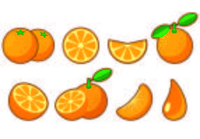Set von Clementine Fruit Icons