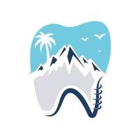 dental logotyp mall vektor illustration design. berg tänder logotyp begrepp.