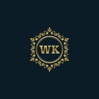 Buchstabe wk-Logo mit luxuriöser Goldvorlage. Eleganz-Logo-Vektorvorlage. vektor