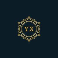 buchstabe yx logo mit luxuriöser goldvorlage. Eleganz-Logo-Vektorvorlage. vektor