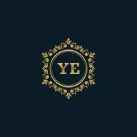 Buchstabe YE-Logo mit luxuriöser Goldvorlage. Eleganz-Logo-Vektorvorlage. vektor