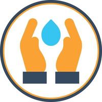 Hand, die Wasser-Vektor-Icon-Design hält vektor