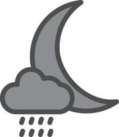 Wolke Mond Regen Vektor Icon Design