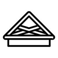 Holzdach-Symbol Umrissvektor. Renovierung reparieren vektor