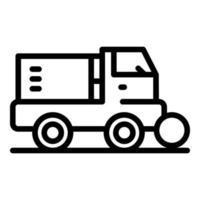 Seitenstraße Kehrmaschine Symbol Umrissvektor. LKW vektor