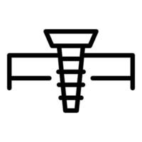 Metalldach Schraubendreher Symbol Umrissvektor. Top Arbeit vektor