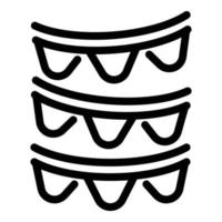 Gruppenkuchen-Pop-Symbol-Umrissvektor. Bonbonschokolade vektor