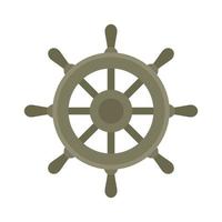 Yacht fartyg hjul ikon platt isolerat vektor