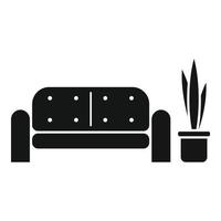 Wartebereich Sofa Symbol einfachen Vektor. Wartezimmer vektor