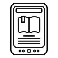 E-Book-Reader-Symbol Umrissvektor. digitale Bildung vektor