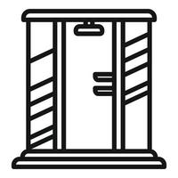 Duschkabine Tür Symbol Umriss Vektor. Standglas vektor